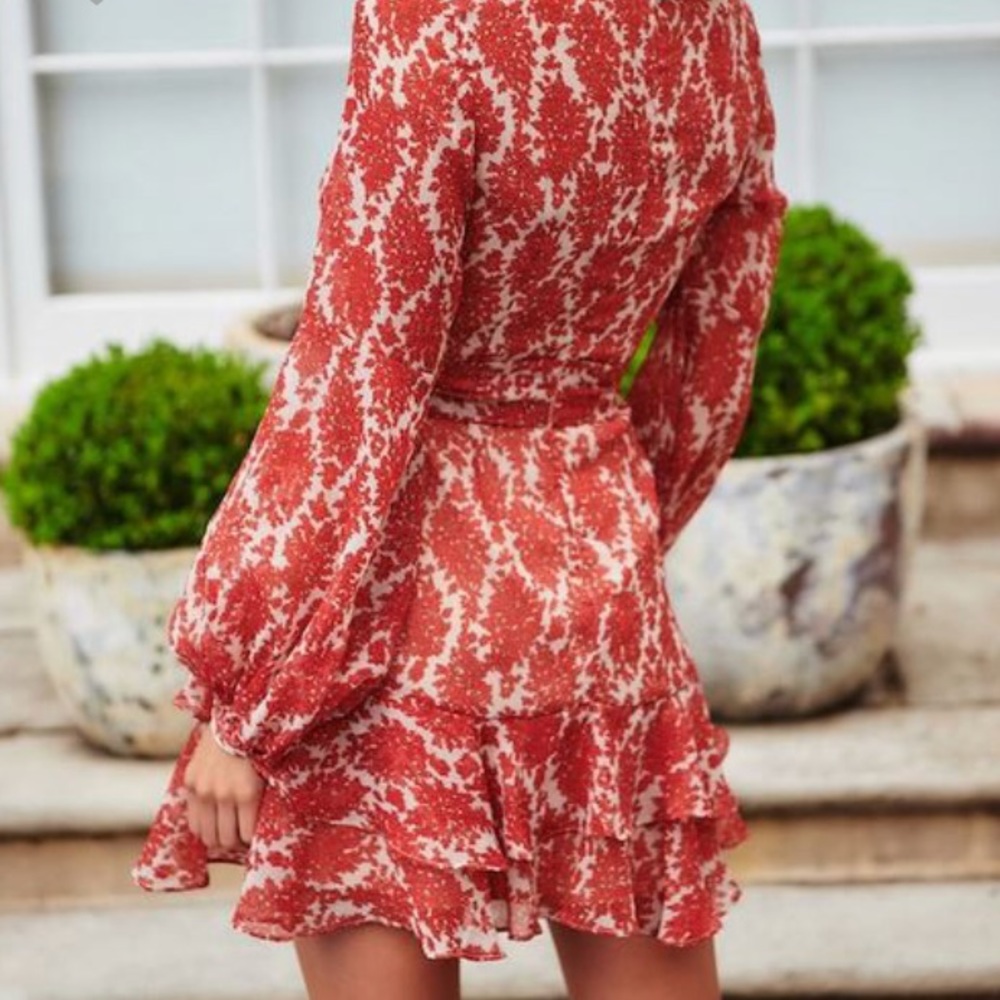 SOLD OUT CLEARANCE Floral Printed Ruffle Tiered Skirt Mini Dress - Picture 2 of 2